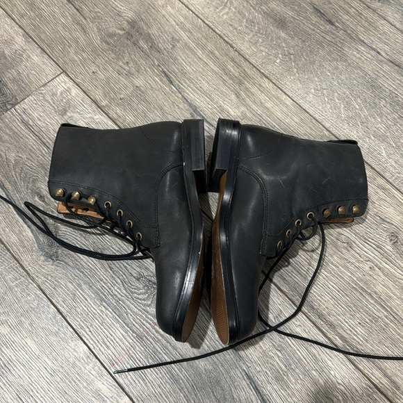 • Madewell • Women’s Kellie Combat Style Lace Up Boots Black Leather  7.5 - Picture 5 of 7